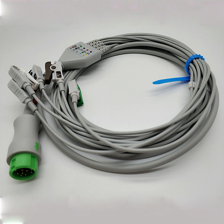 Mindray Reusable 3.5M ECG Cables And Leadwires 5T One Piece With Pinch
